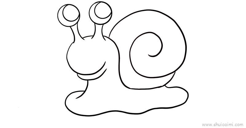 蜗牛儿童画怎么画 蜗牛简笔画简单又好看-图片3