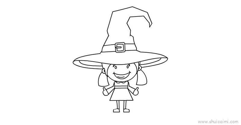 小魔女简笔画