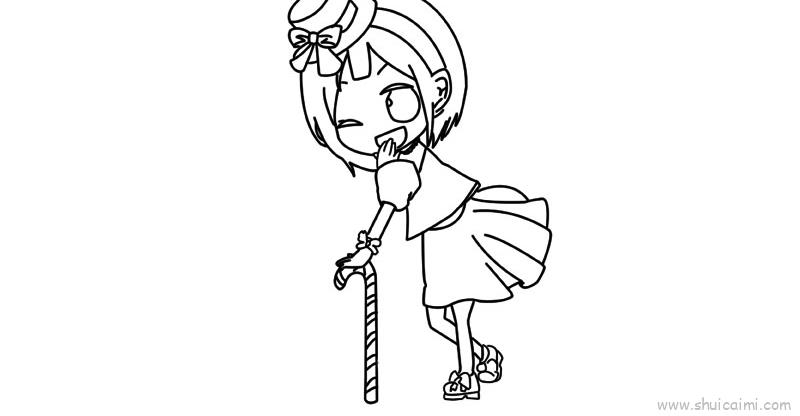 q版小女孩儿童画怎么画 q版小女孩简笔画简单又好看-图片4