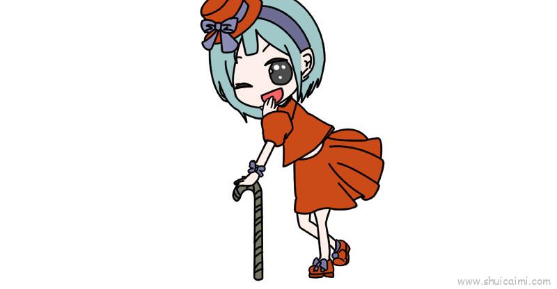 q版小女孩儿童画怎么画 q版小女孩简笔画简单又好看-图片1