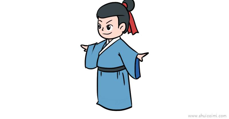 古装儿童画怎么画 古装简笔画图片-图片1