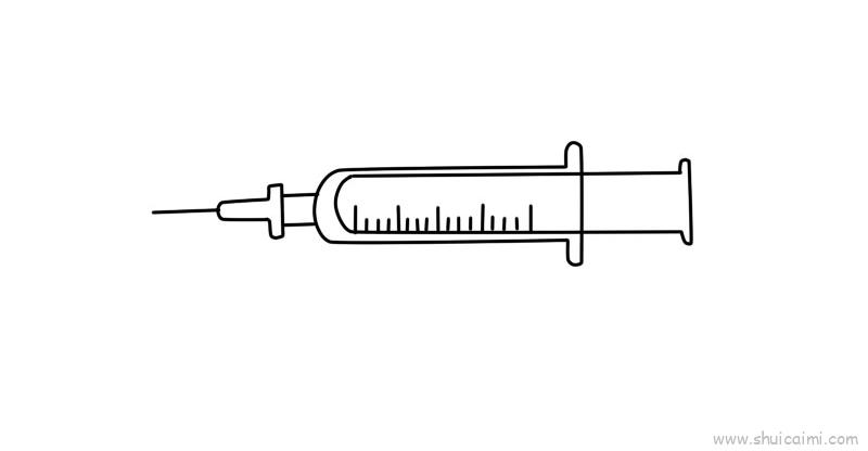 打针筒简笔画步骤