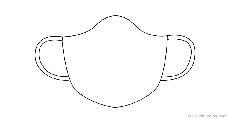 口罩简笔画步骤图