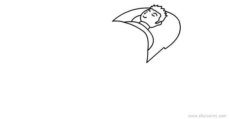 睡袋儿童画怎么画 睡袋简笔画简单-图片3