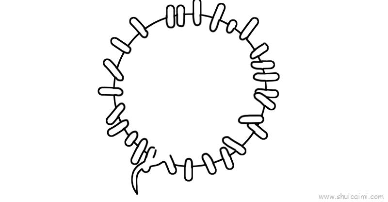 冠状病毒简笔画画法