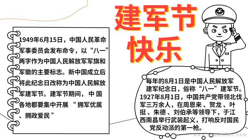 建军节快乐手抄报黑板报_建军节快乐手抄报简单-图片3