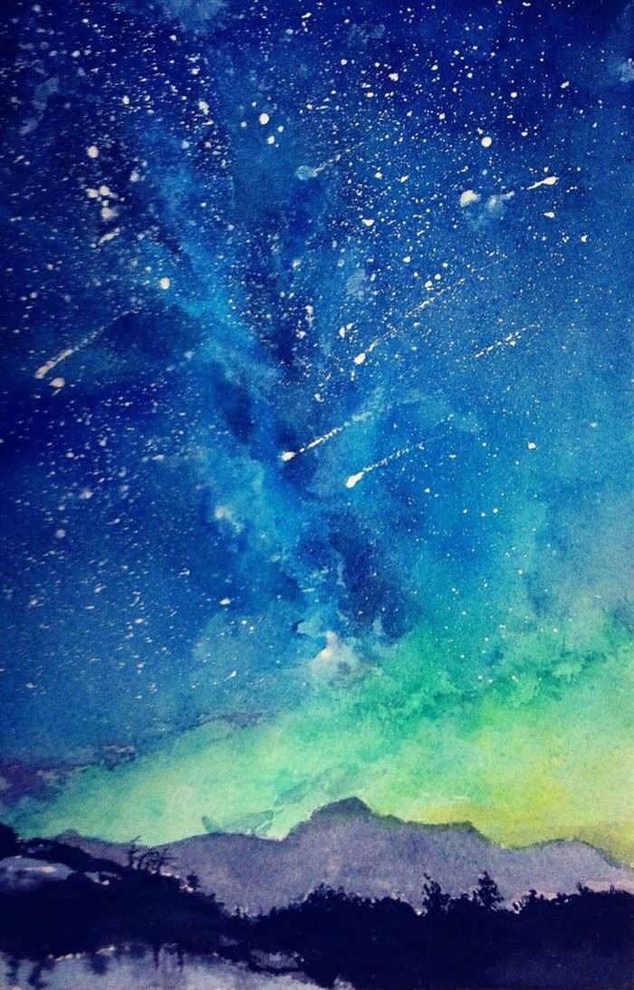 星空水彩画
