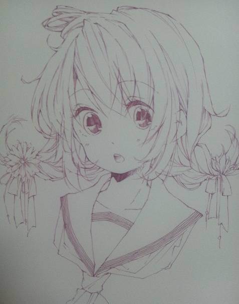 水彩画动漫少女