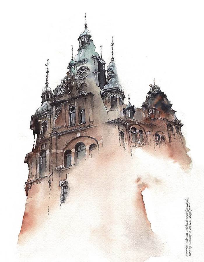 用水彩画