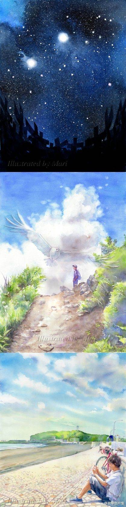 天空水彩画 天空水彩画教程步骤图片-图片4