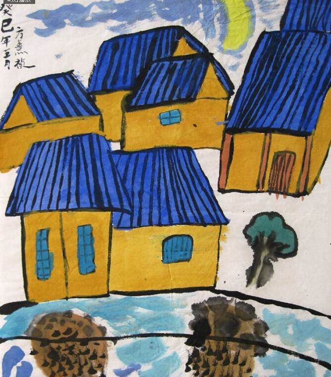 简单房子水彩画