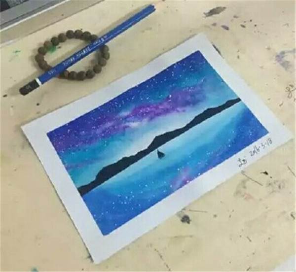 水彩画星空简单 水彩画星空简单的初学视频-图片5