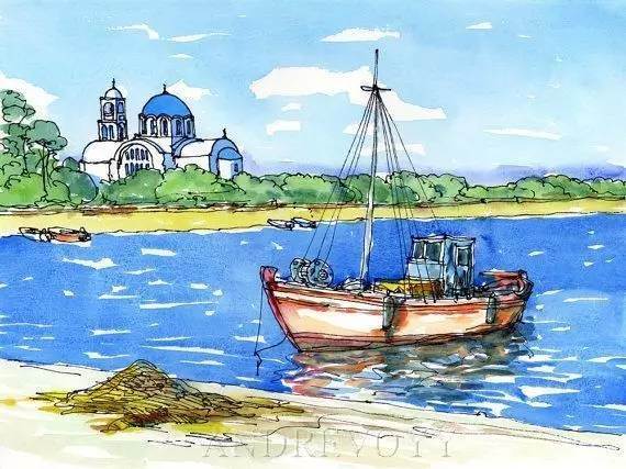 入门简单风景水彩画