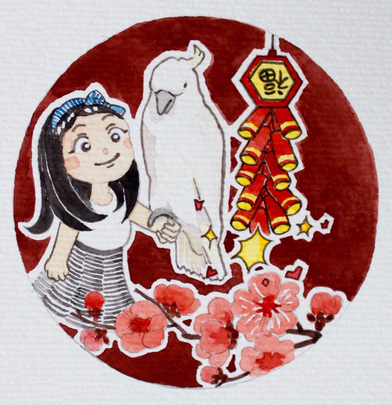 春节水彩画简单 元旦水彩画图片简单-图片5
