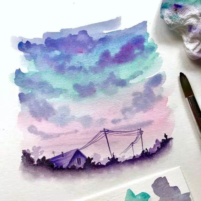 简单易画的水彩画
