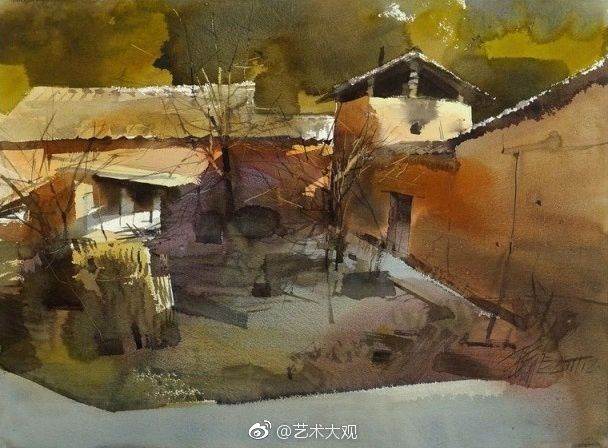 平龙水彩画