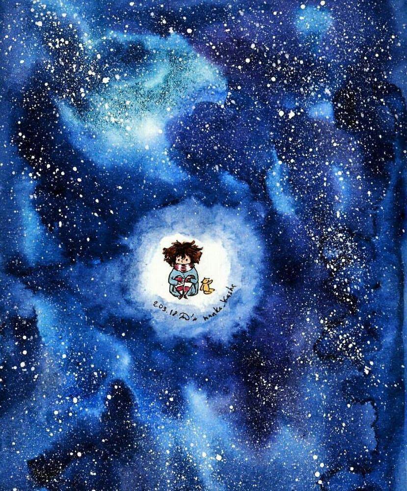 超简单星空的水彩画 好看又简单的星空水彩画教程-图片4