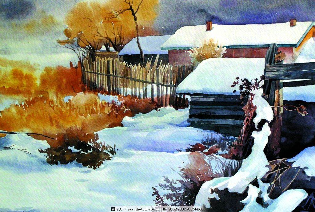 冬天的水彩画