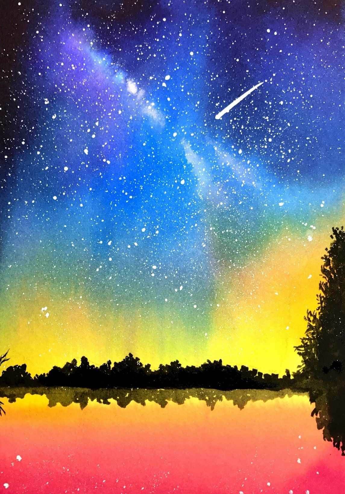 水彩画星空简单 水彩画星空简单的初学视频-图片2