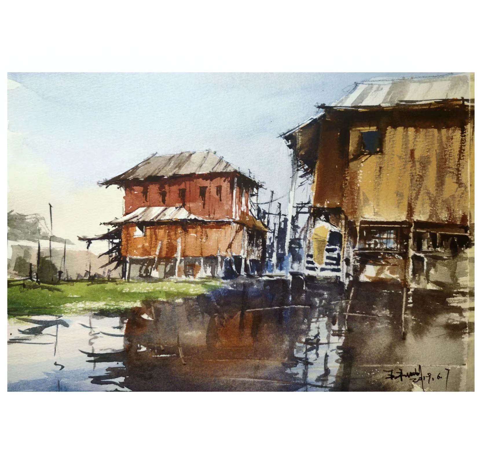 风景画简单好看水彩画 水彩画风景图片简单-图片1