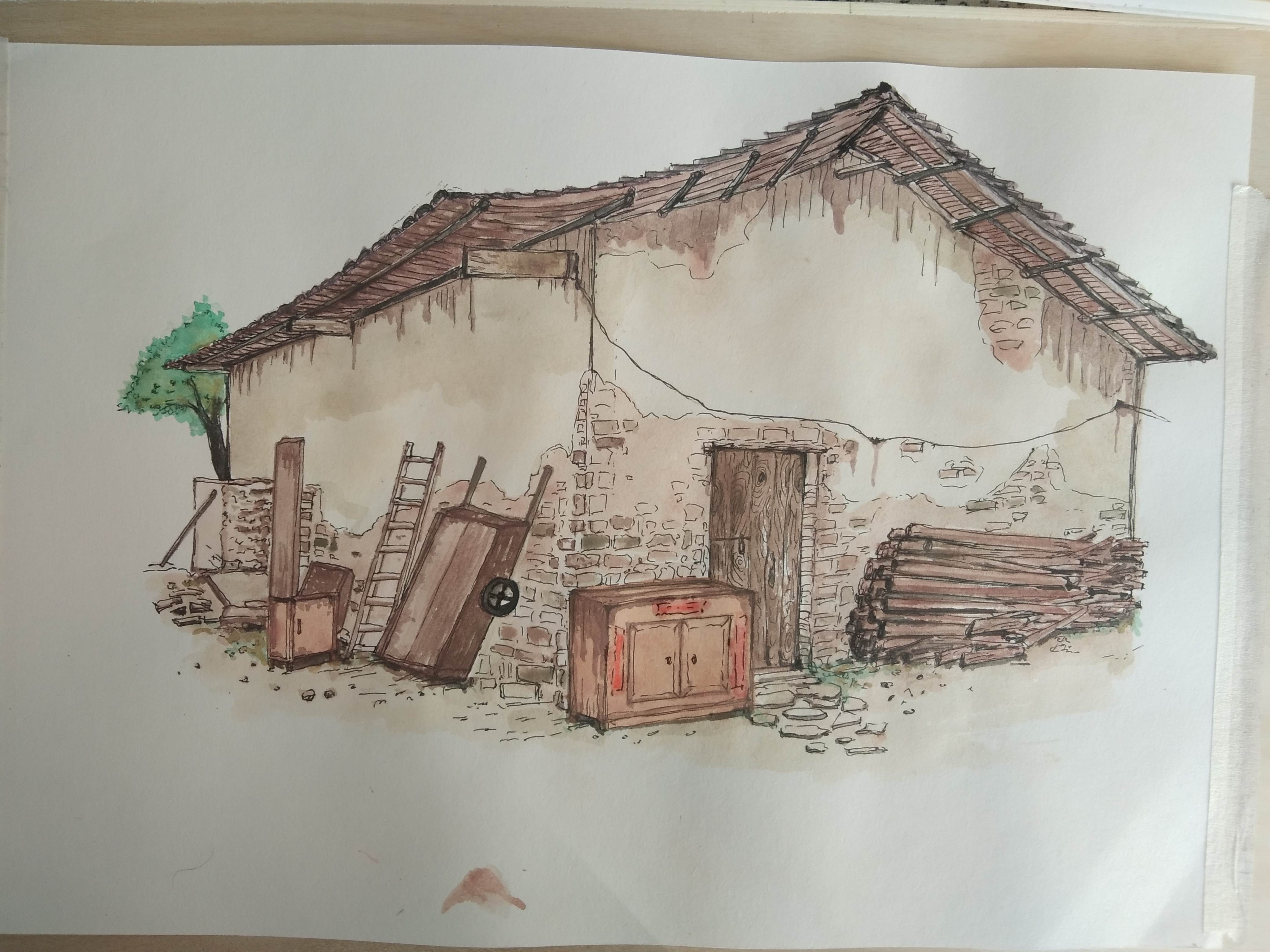 老房子水彩画