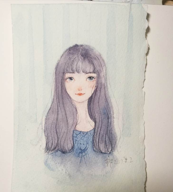 卡通人物水彩画