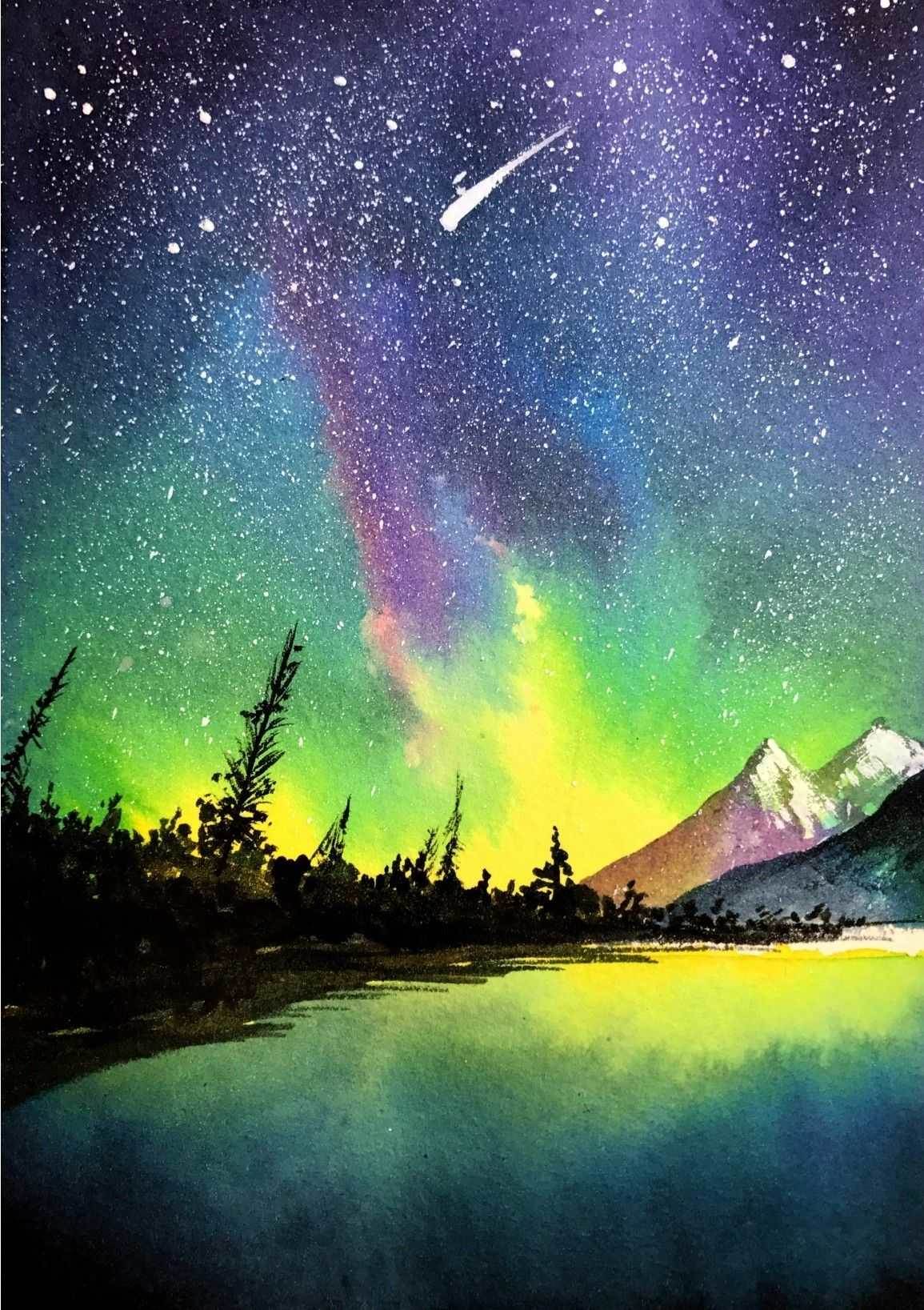 水彩画星空图片 水彩画星空图片大全简单漂亮-图片3