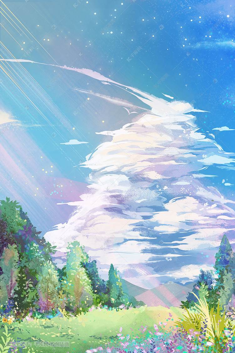 冷色调的水彩画 冷色调的水彩画视频-图片2