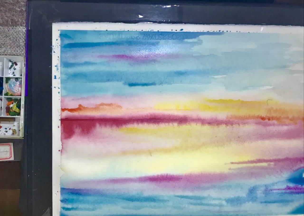 海边水彩画