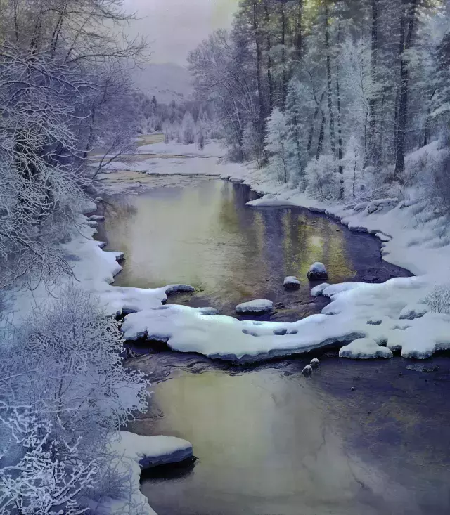 水彩雪景画