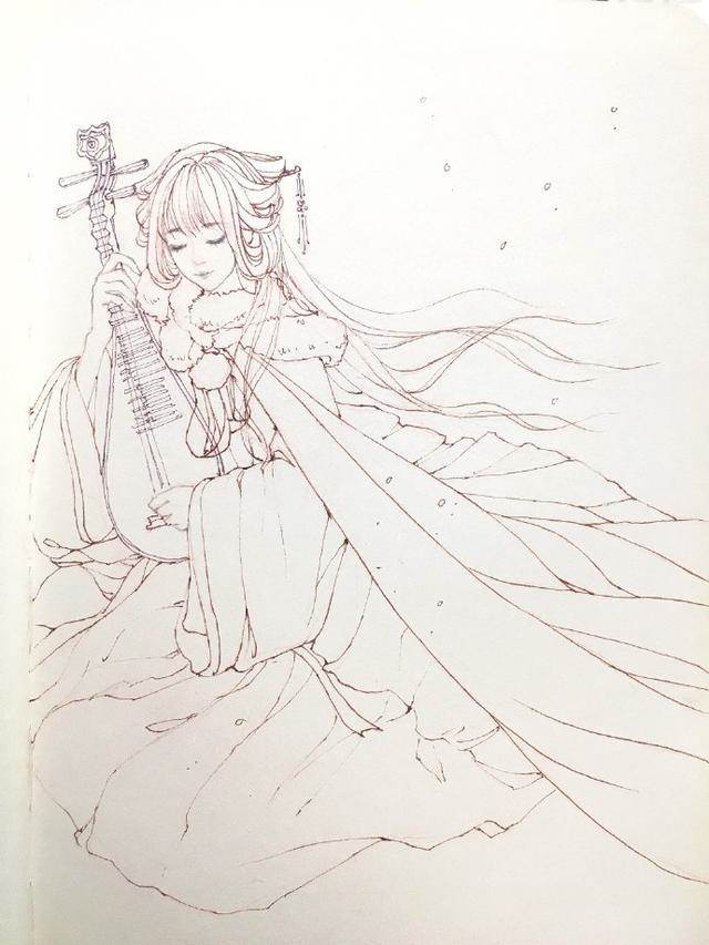 简单的古风水彩画 古风水彩画图片-图片2