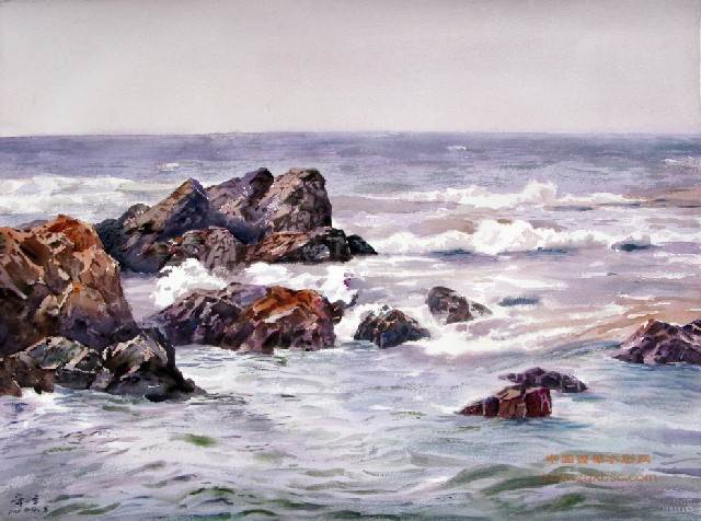 大海的水彩画 大海的水彩画法-图片1