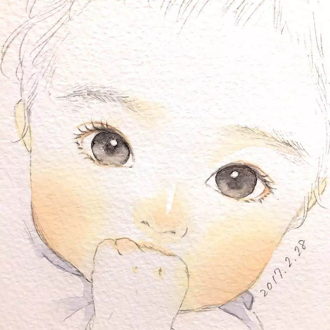 水彩画动漫少女