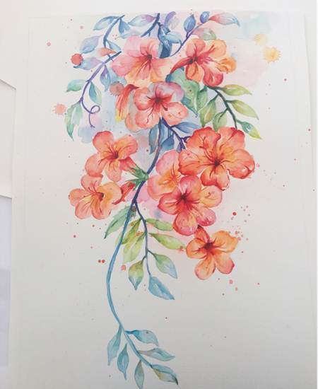 水彩画花朵图片