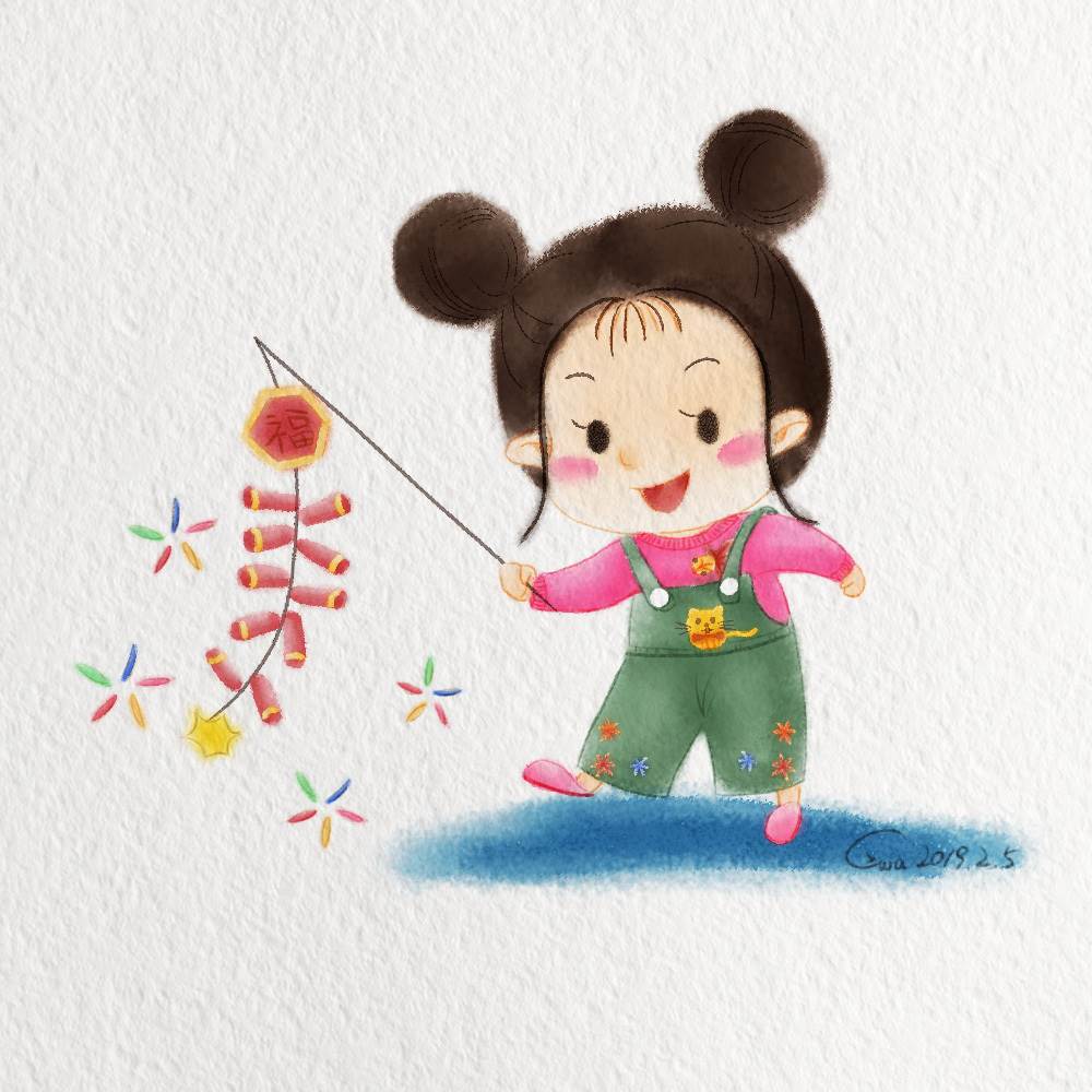 春节水彩画简单