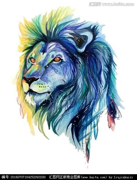 狮子水彩画 狮子水彩画图片大全-图片4