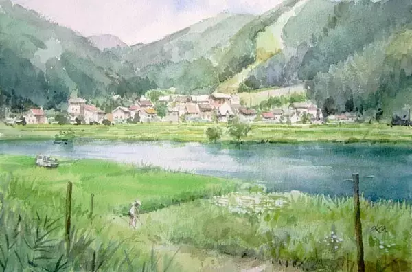 春夏秋冬水彩画 春夏秋冬水彩画四格简单绘画-图片4