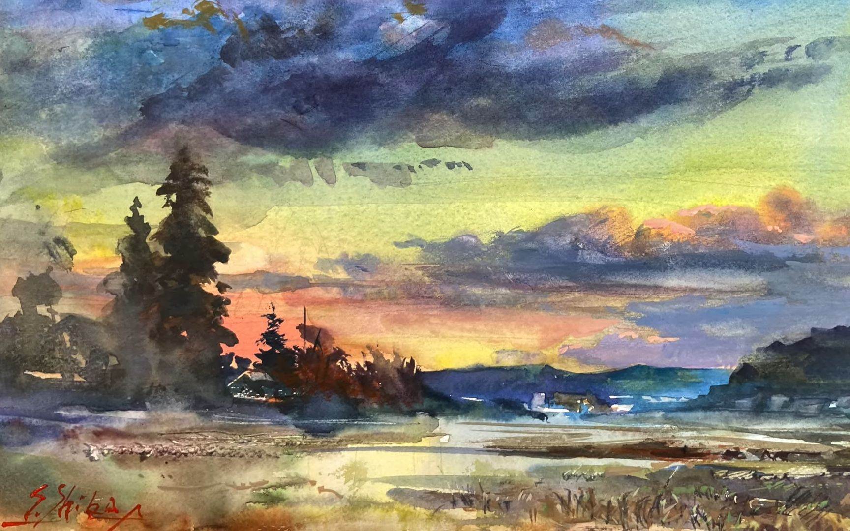 好看的水彩画风景