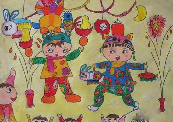 关于新年的水彩画 关于过新年的水彩画-图片4