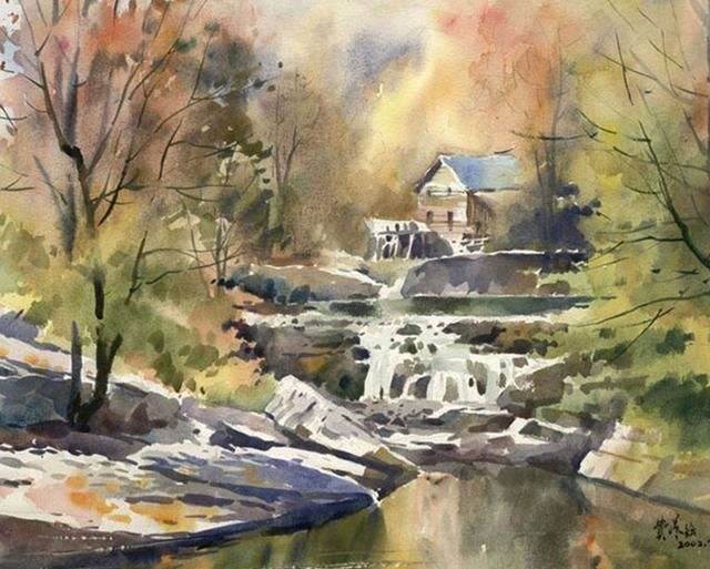 费曦强水彩画作品 费曦强水彩风景画-图片2