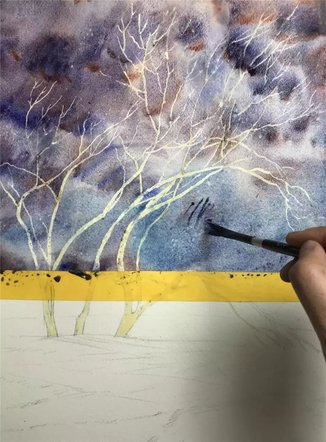 水彩画怎么画树 水彩画怎么画树干-图片4