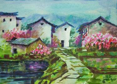 春天是一幅水彩画 春天是一幅水彩画 柳树-图片1