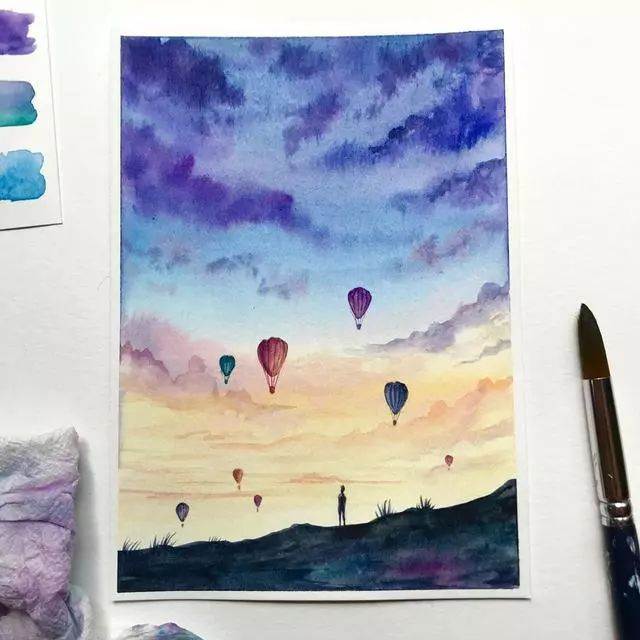 好看的水彩画风景