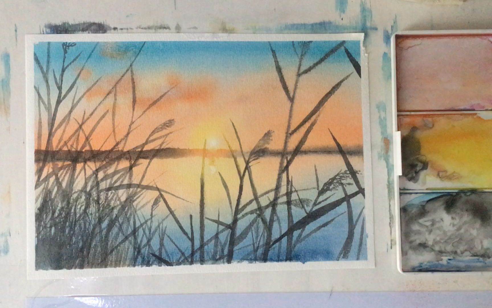 水彩画简单风景画 简易水彩画教程-图片4