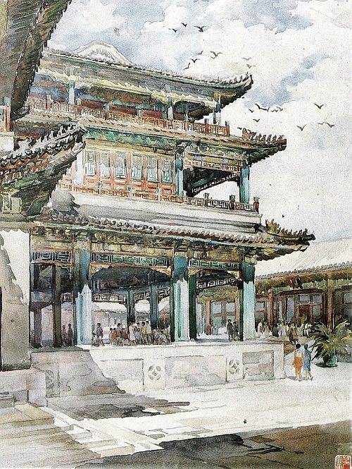 建筑水彩画简单 建筑水彩画简单又好看-图片1