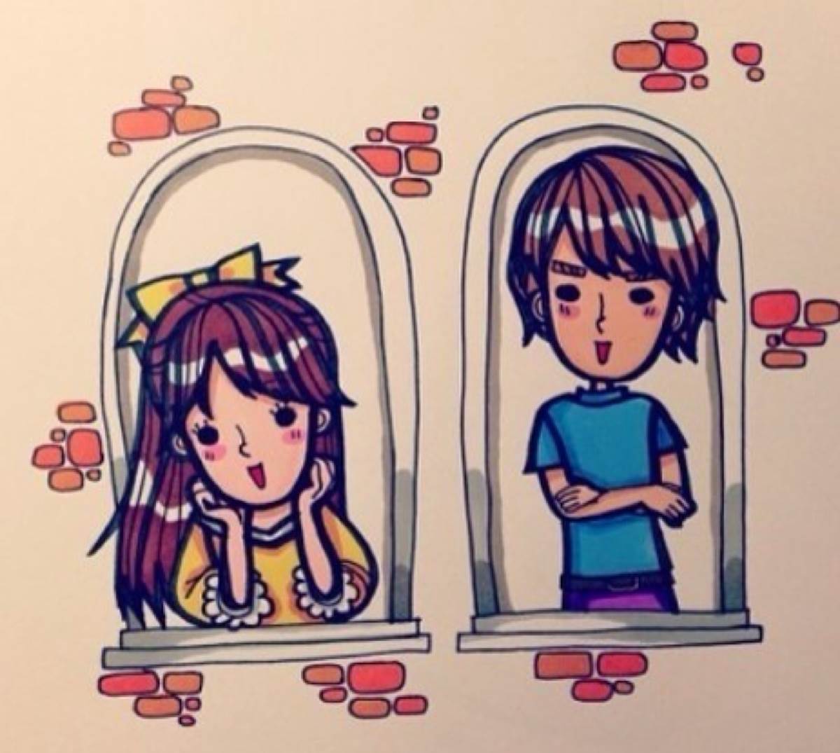 情侣水彩画 情侣水彩画简单-图片3