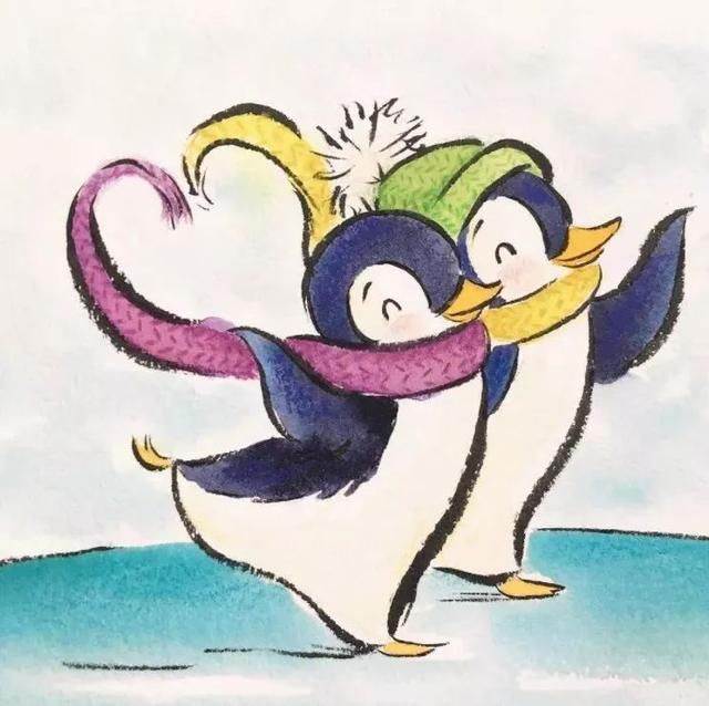 开心的水彩画