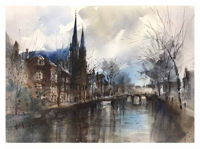 费曦强水彩画作品 费曦强水彩风景画-图片4