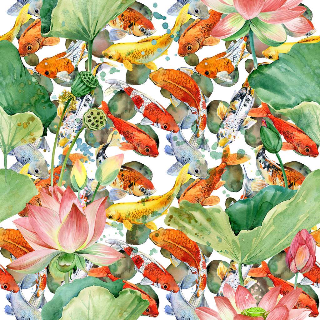鲤鱼水彩画 鲤鱼水彩画法-图片1