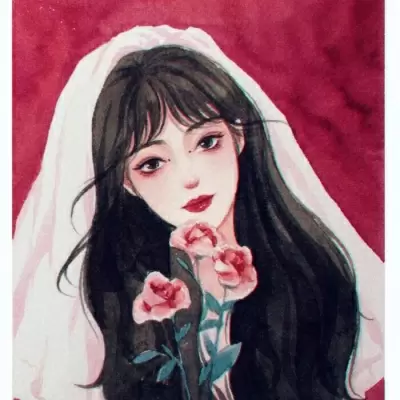 手绘水彩画 星空图片手绘水彩画-图片3